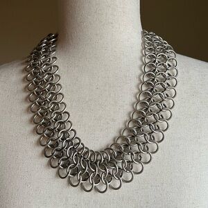 Matte Silver Chainmail Necklace